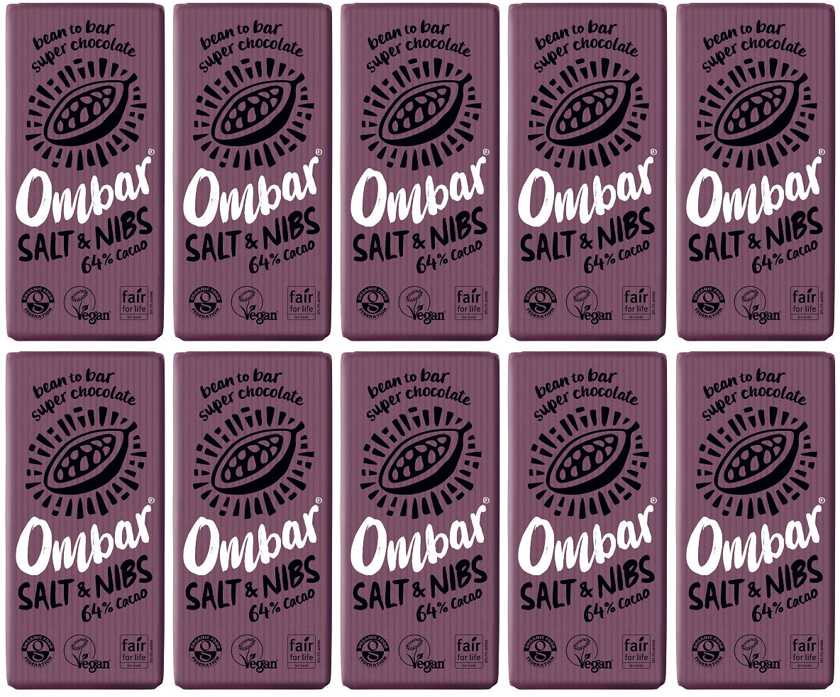 10 x Ombar Salt & Nibs - 70g