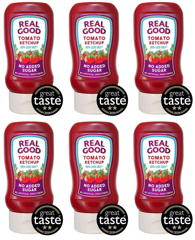 6 x Real Good Tomato Ketchup No Added Sugar - 310g