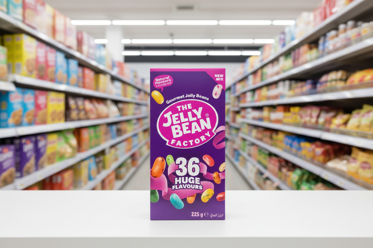 12 x The Jelly Bean Factory Gourmet Jelly Beans 36 Huge Flavours 225G