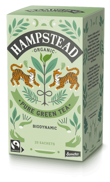 4 x Hampstead Tea Org Demeter Green Tea Bags - 20pc