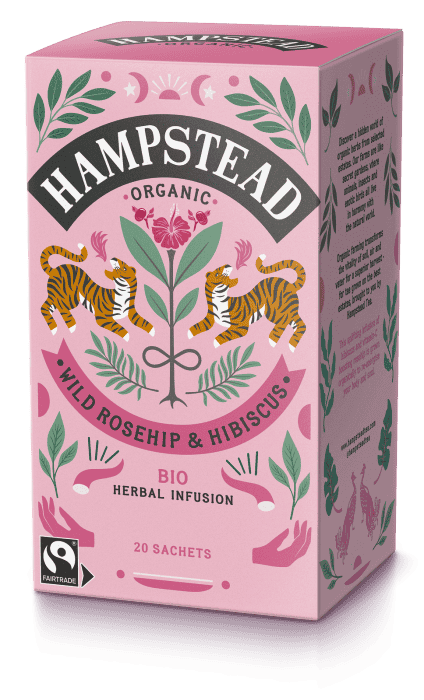 4 x Hampstead Tea Org Wild Rosehip & Hibiscus - 20pc