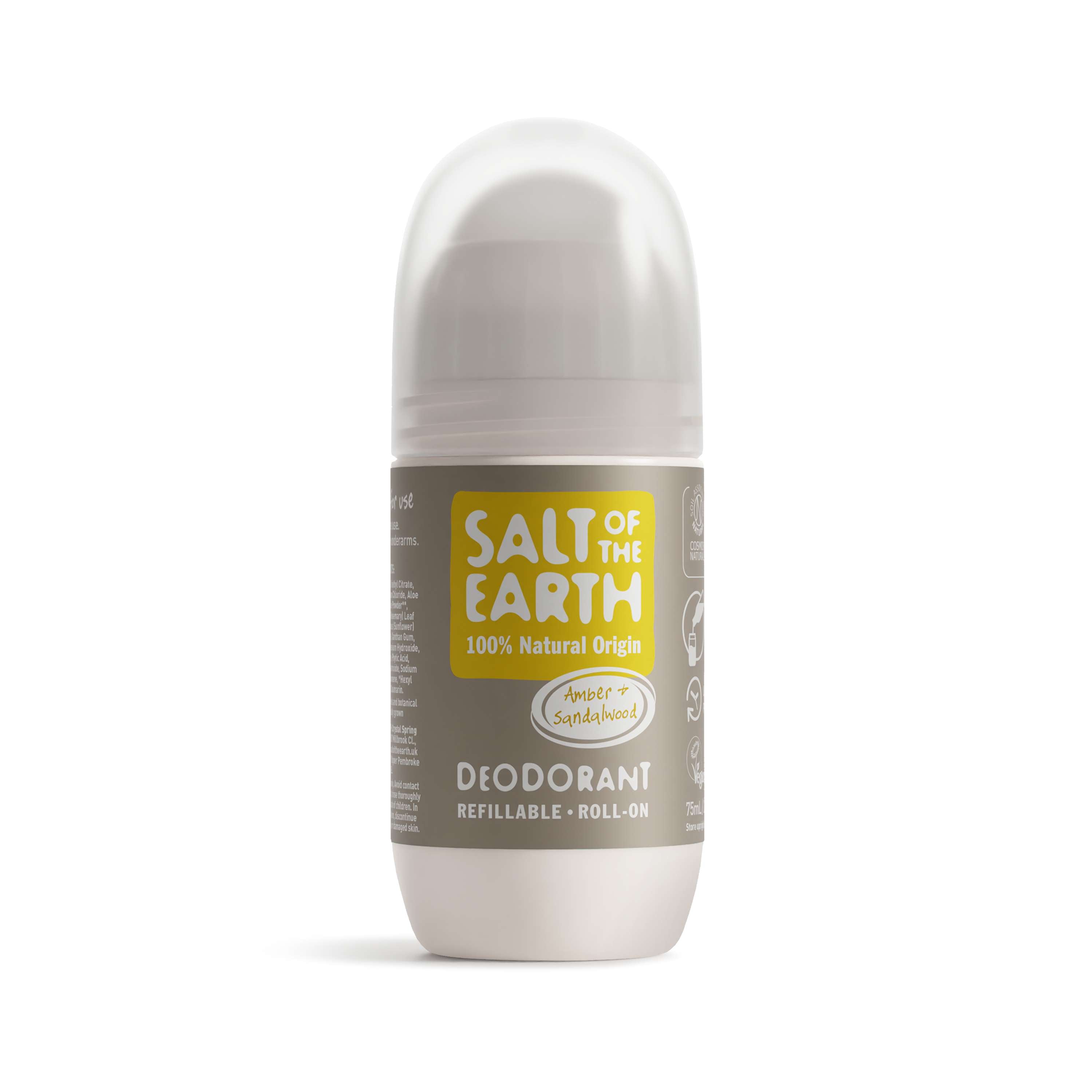 Salt of the Earth Deo Rollon - Amber & Sandalwood - 75ml