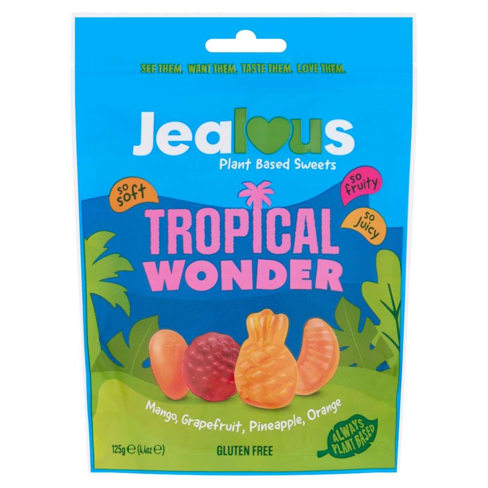 10 x Jealous Sweets Tropical Wonder   Share Bag - 125g