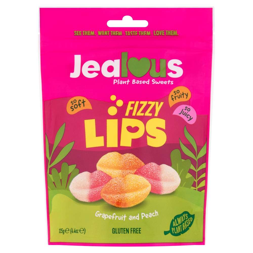 10 x Jealous Sweets Fizzy Lips   Share Bag - 125g
