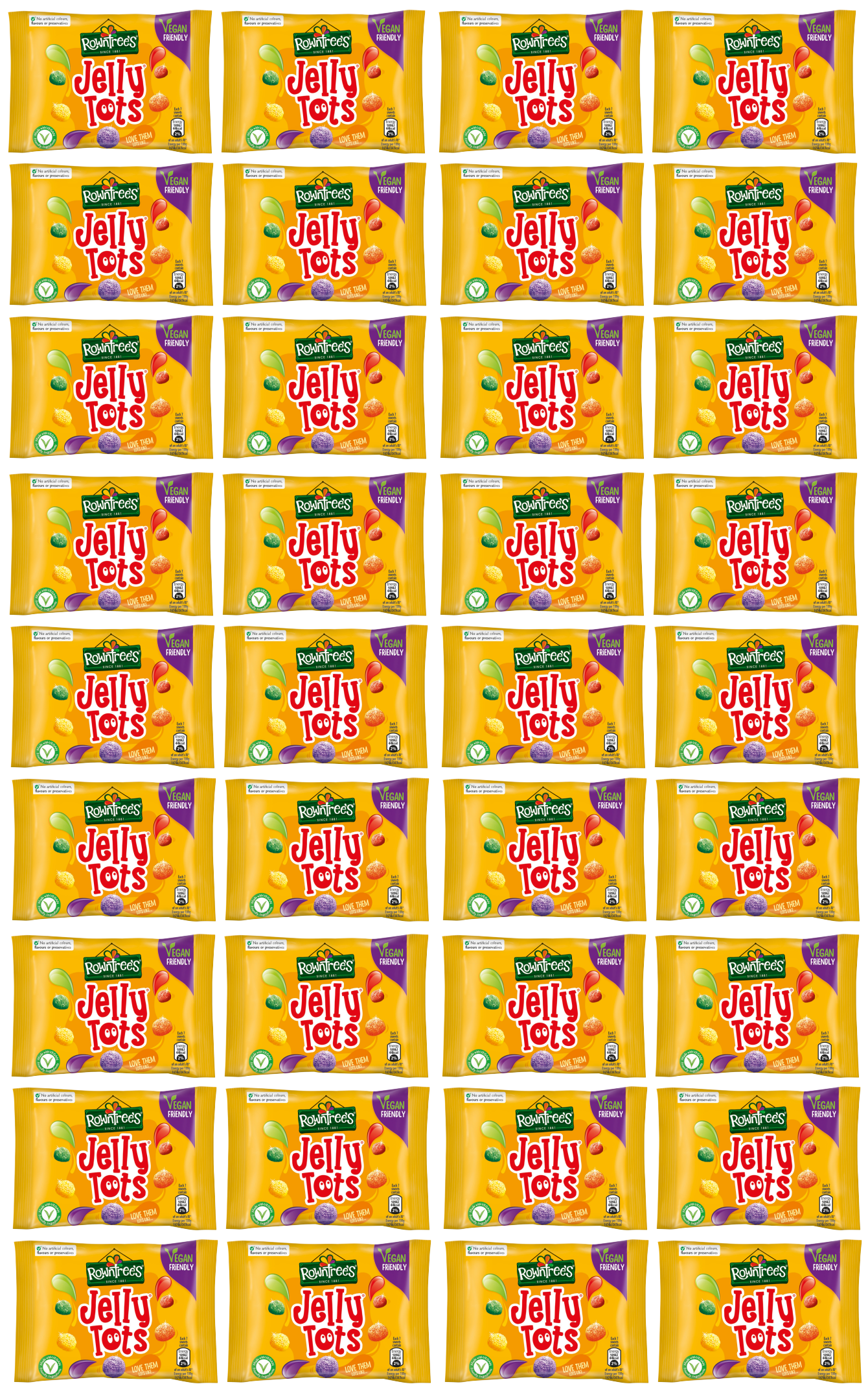 36 x Rowntree Jelly Tots (Vegan) Bag
