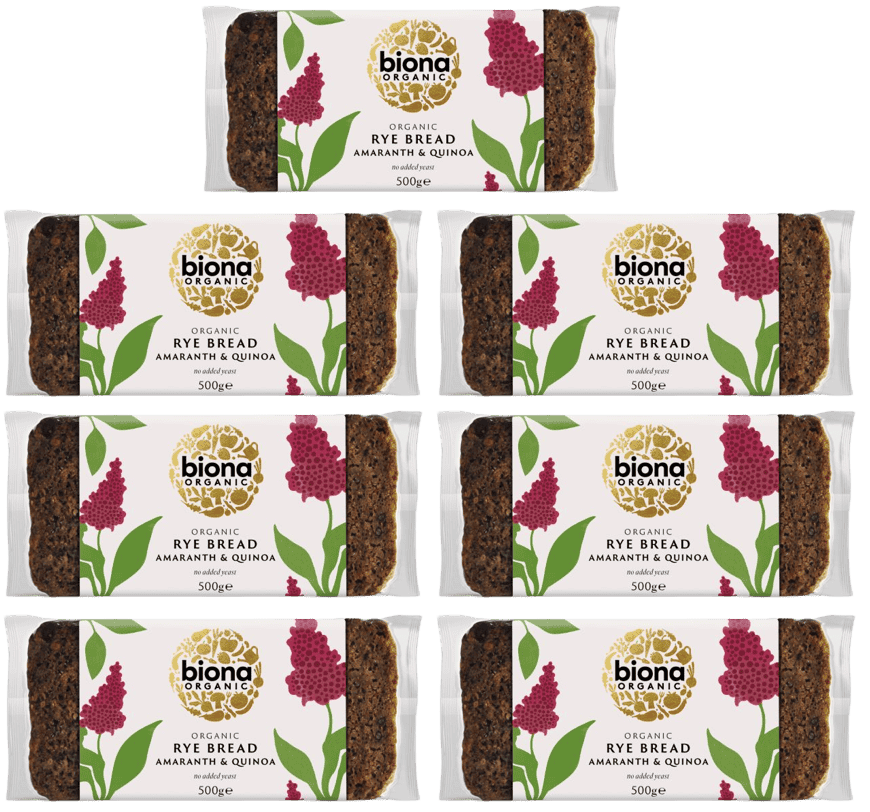 7 x Biona Organic Rye Bread Amaranth & Quinoa - 500g