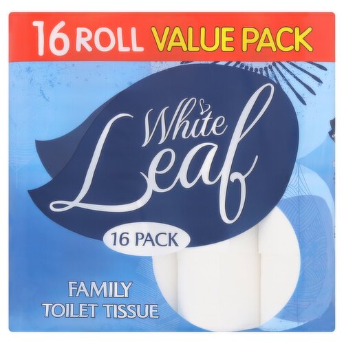 5 x White Leaf 16 Family Toilet Tissue