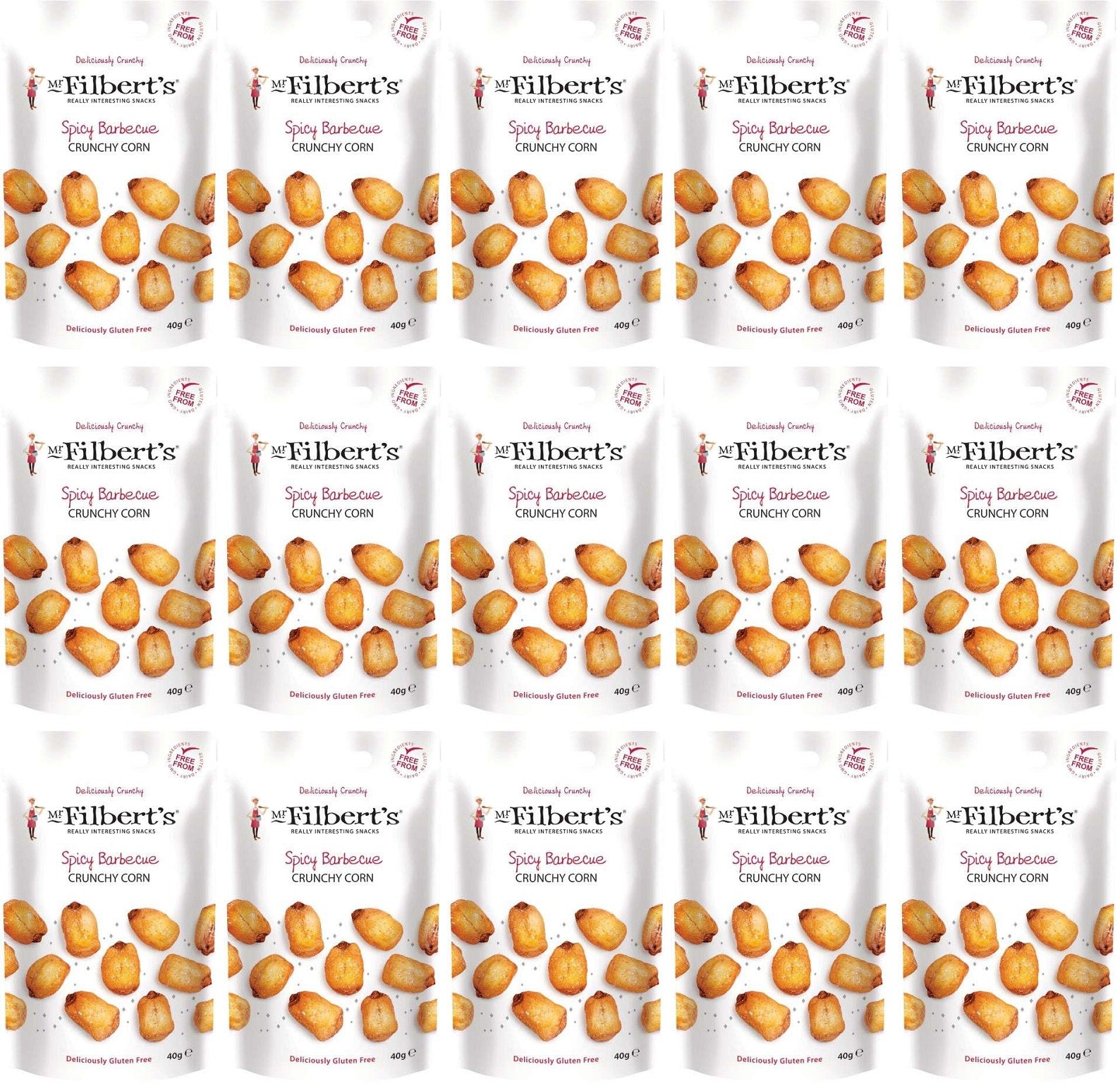 15 x Mr Filberts Crunchy Corn BBQ - 40g