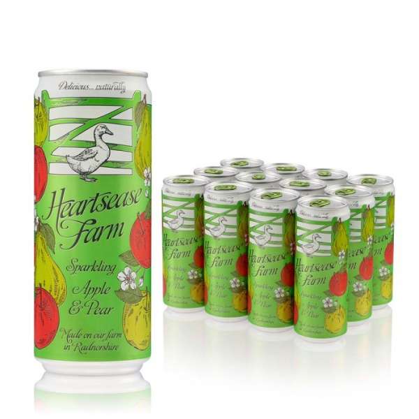 12 x Heartsease Farm Sparkling Apple & Pear Water - 330ml