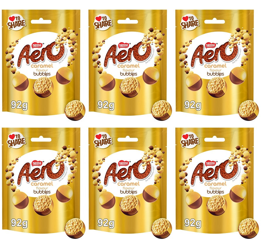 8 X Aero Bubbles Caramel Pouch Bag - 92Gm
