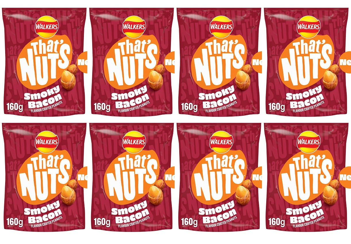8 x Thats Nuts Walkers Smoky Bacon  - 160GM