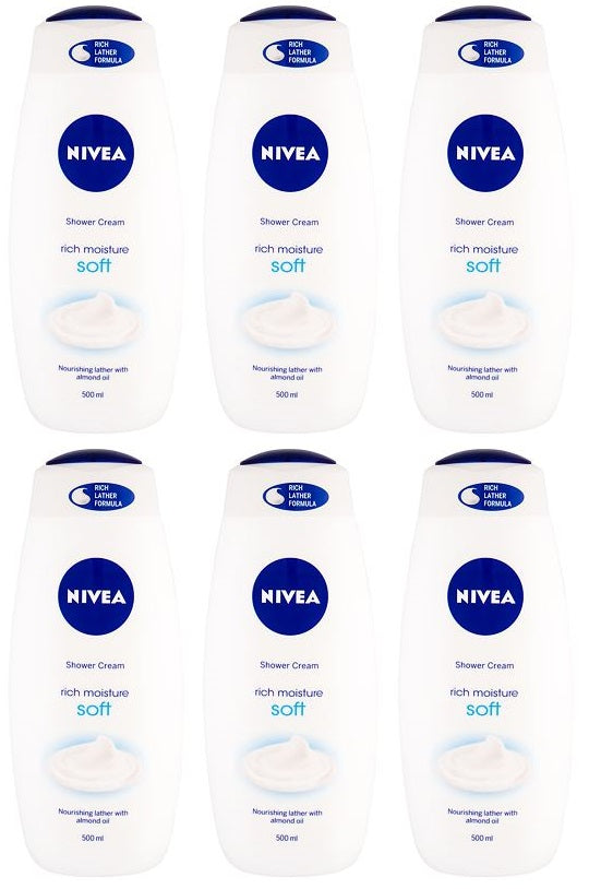 6 x Nivea Nivea Creme Soft Shower Cream 500Ml 500Ml