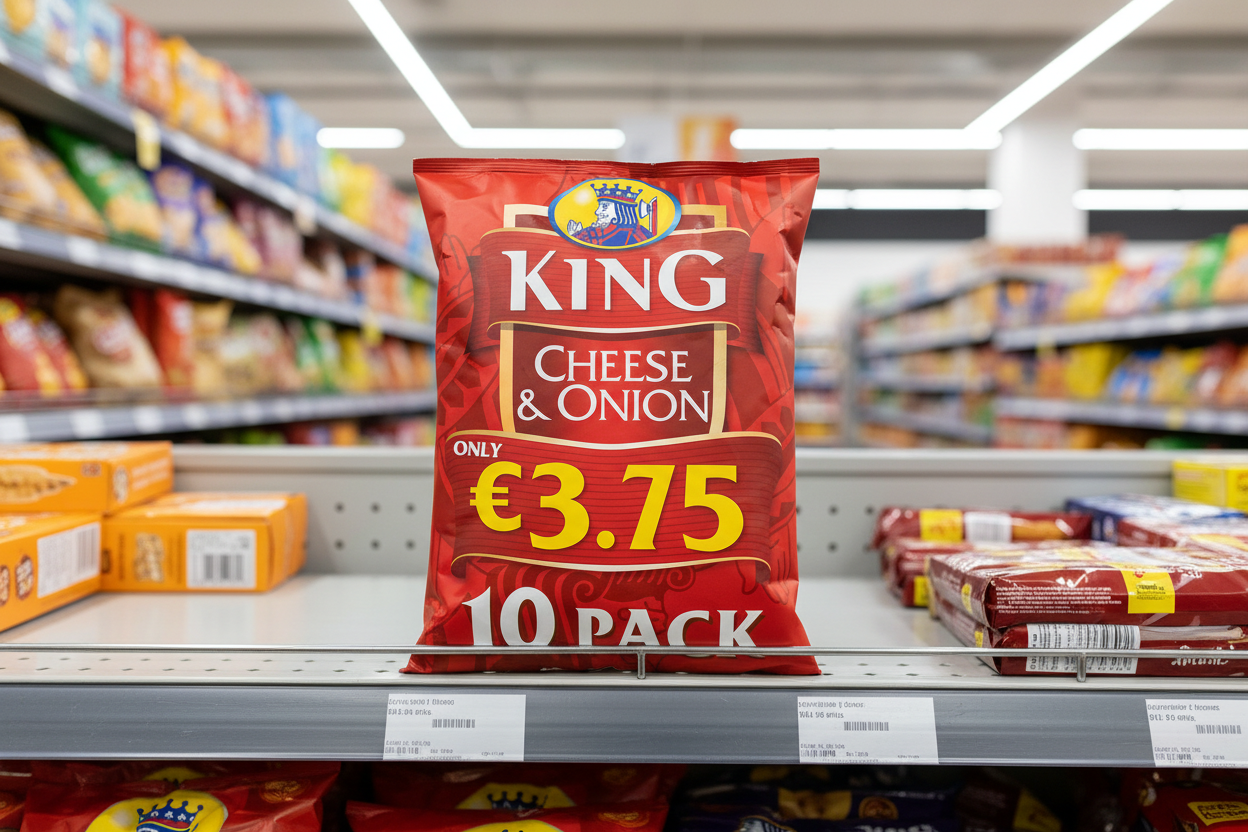 9 x King Cheese & Onion Flavour Potato Crisps 10 X 25G