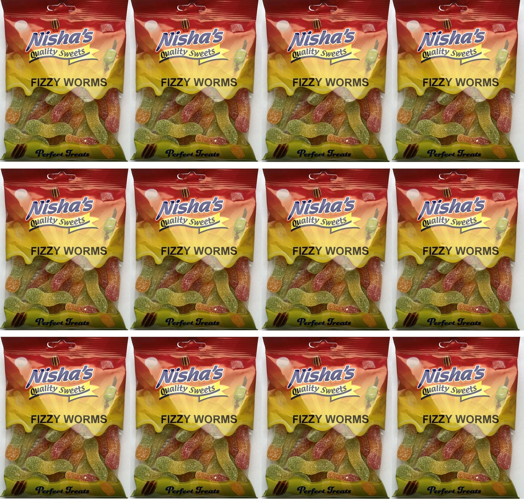 12 x Nisha Fizzy Worms - 115g