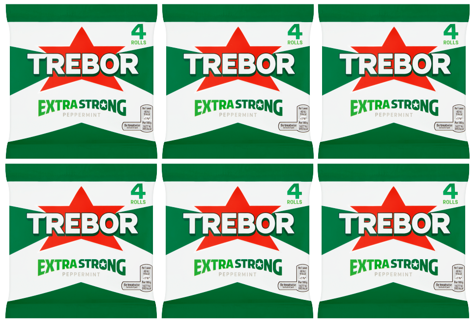 6 x Trebor Extra Strong Mints 4 Pk