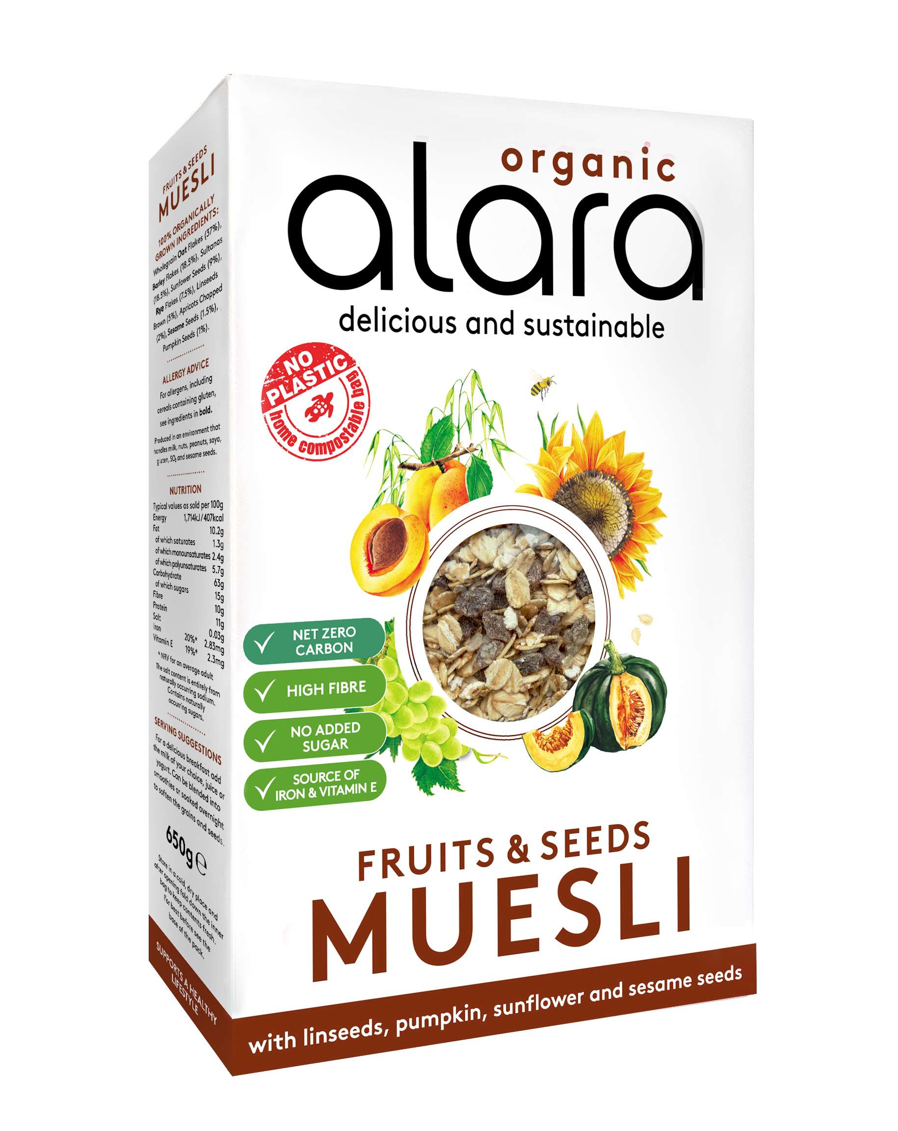 Alara Fruits & Seeds Org Muesli - 650g