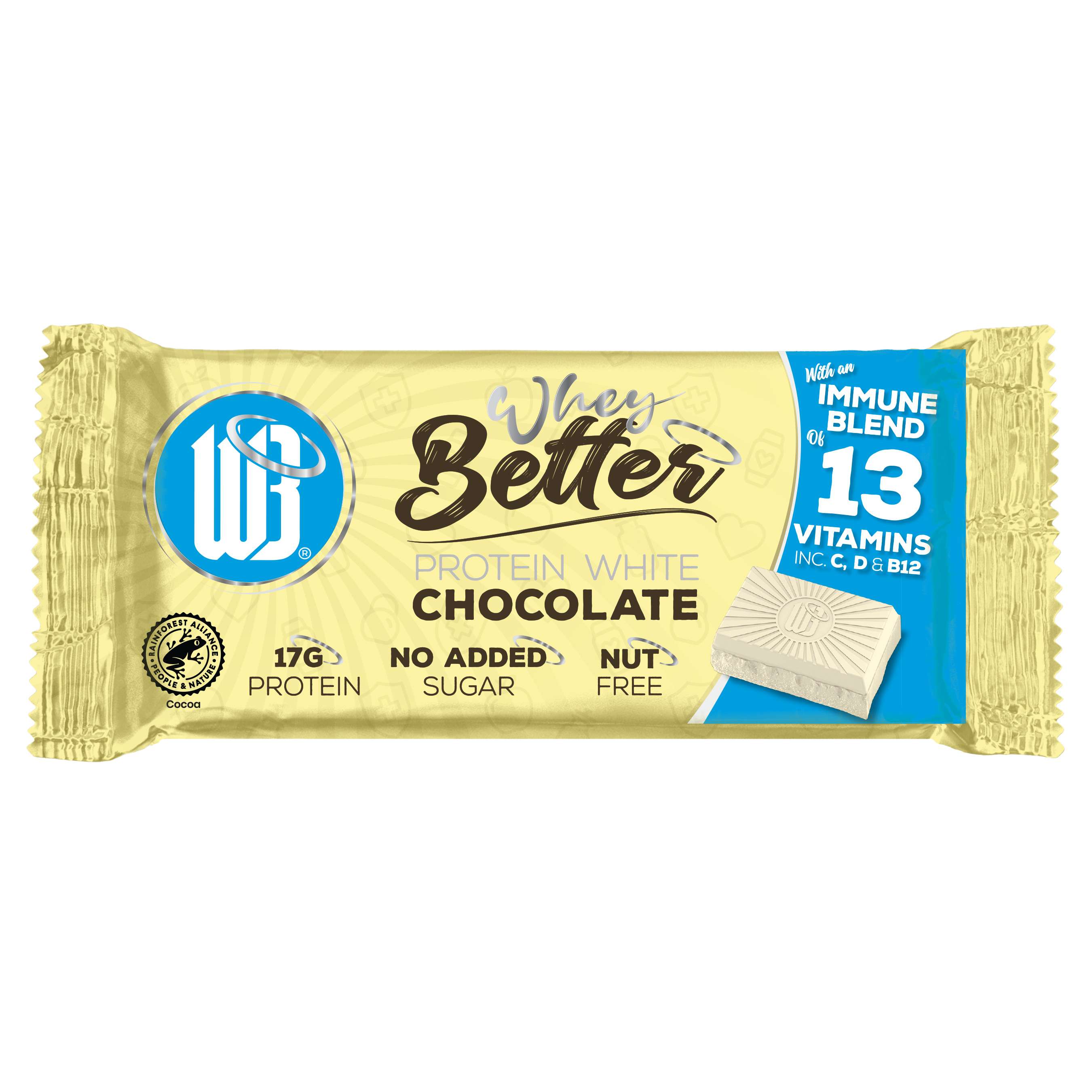 12 x Whey Better Protein White Choc Immune Blend - 75g