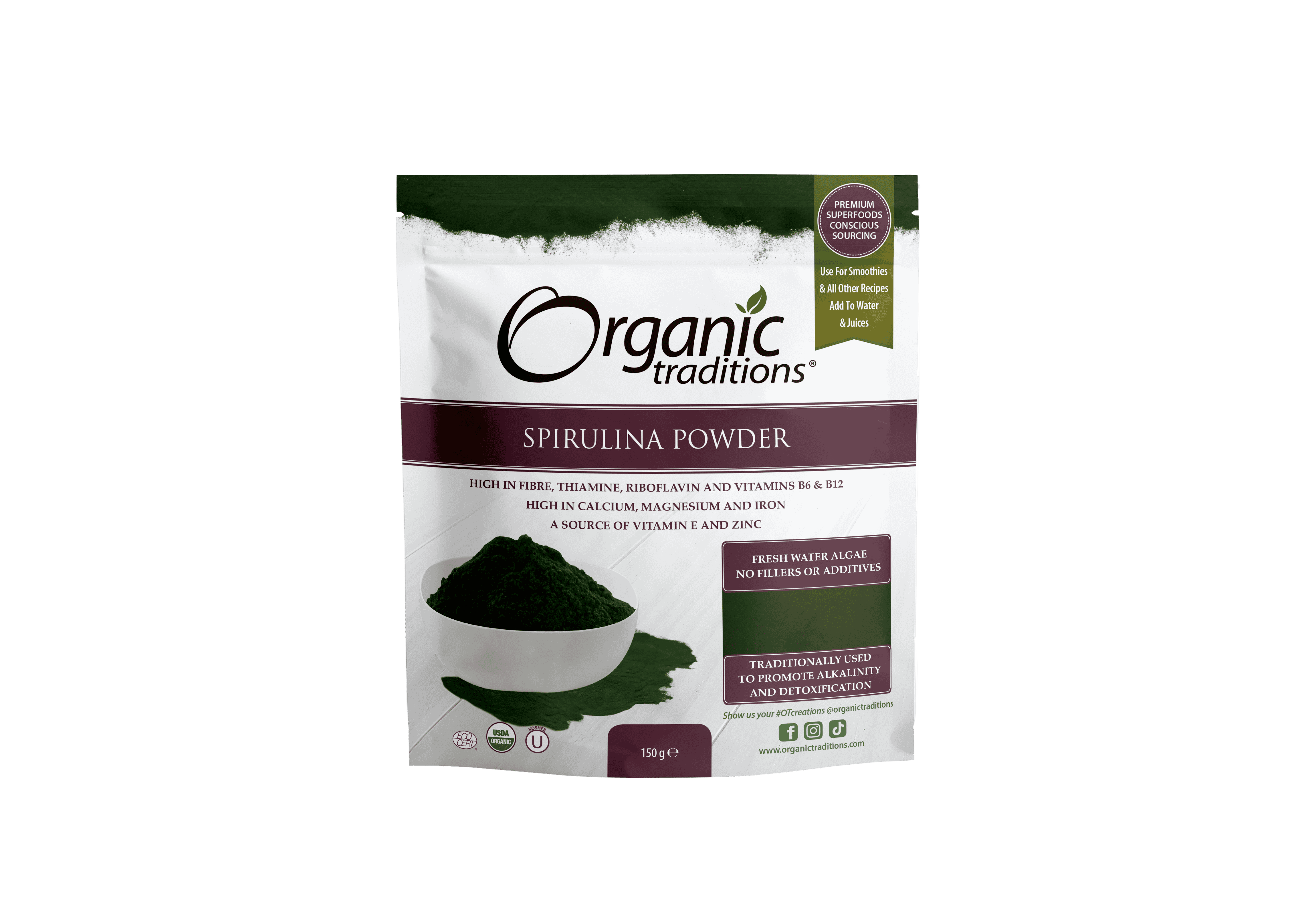 Organic Traditions Org Spirulina Powder - 150g