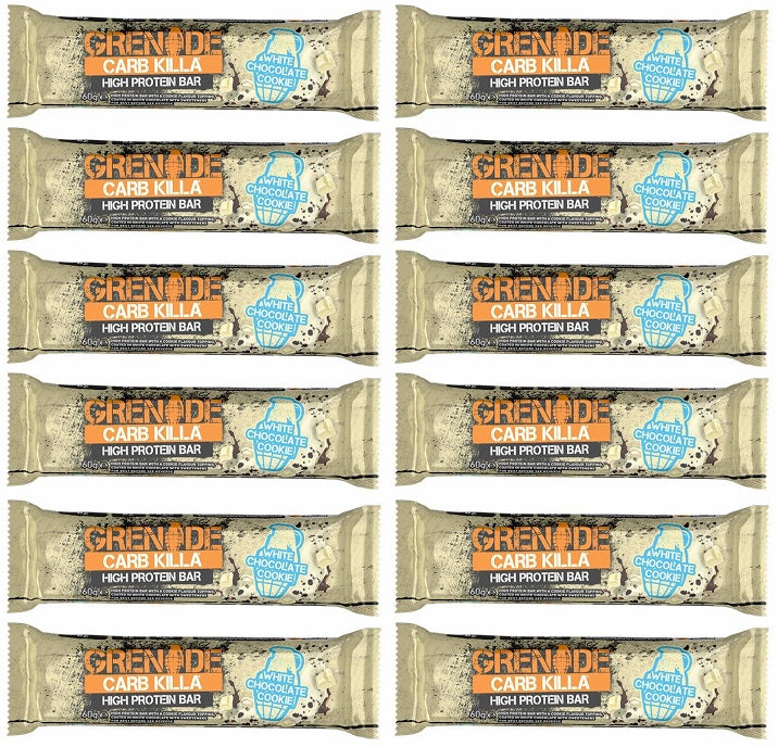 12 x Grenade White Chocolate Cookie Flavour 60G