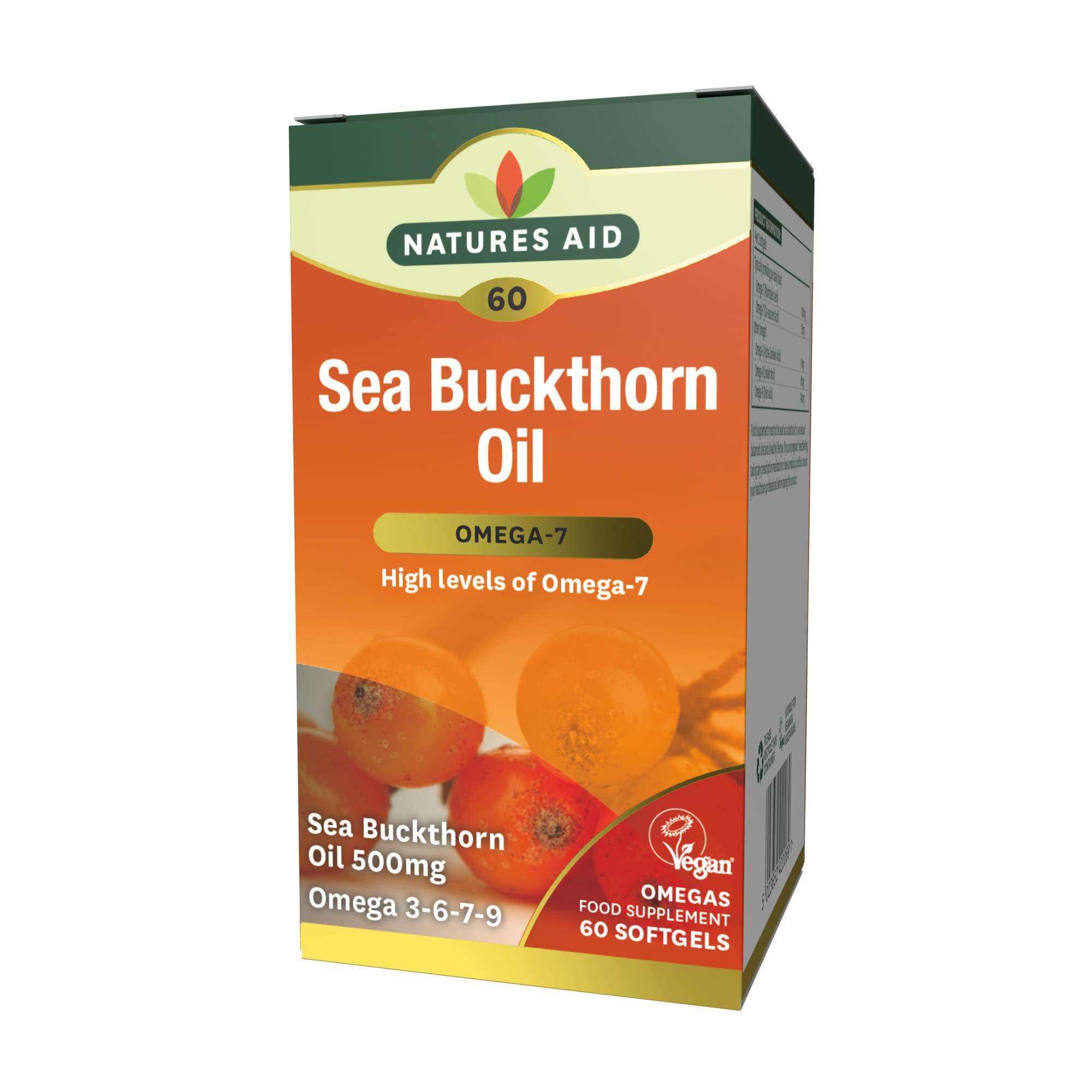 Natures Aid Sea Buckthorn Oil 500mg - 60pc