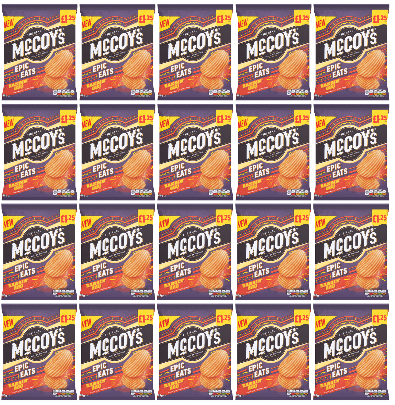 20 x Mccoys Epic Eats Bangin Bbq £1.25 - 65GM