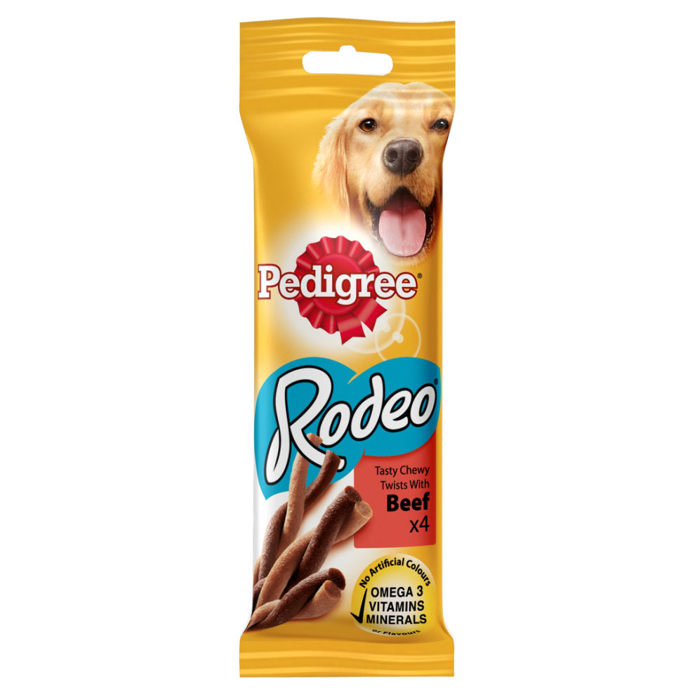 20 x Pedigree Rodeo Tasty Chewy Twists With Beef 4 Treats