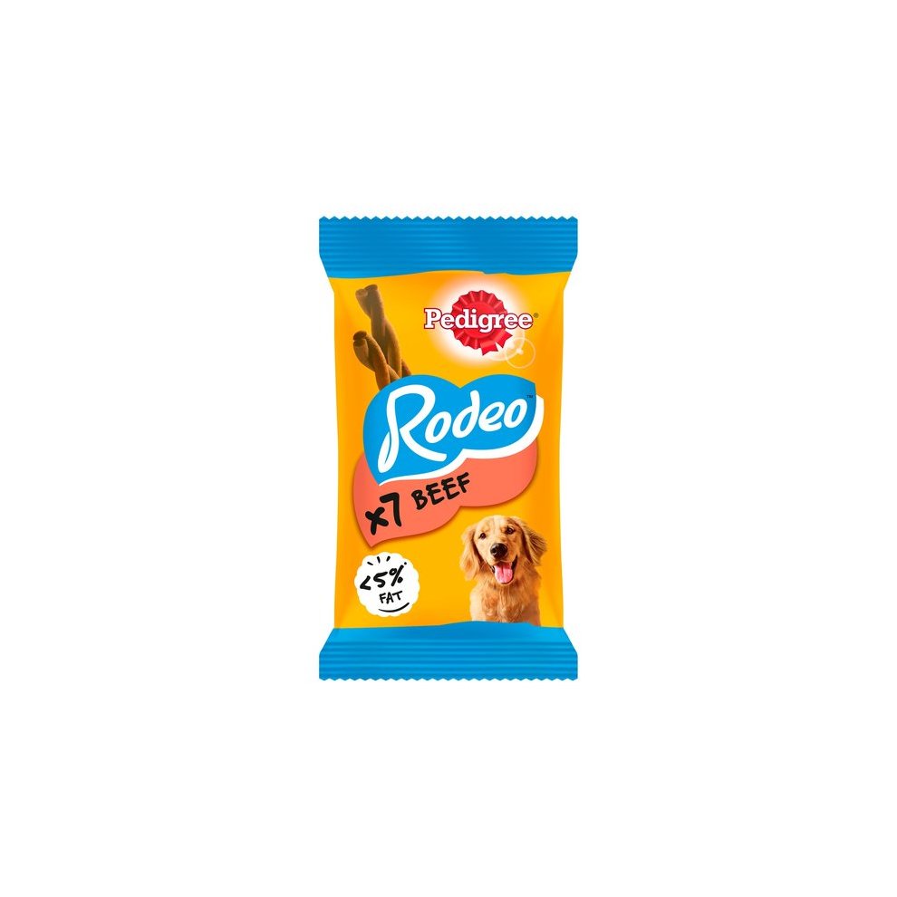 12 x Pedigree Rodeo Adult Dog Treats Beef 7 Sticks 123G