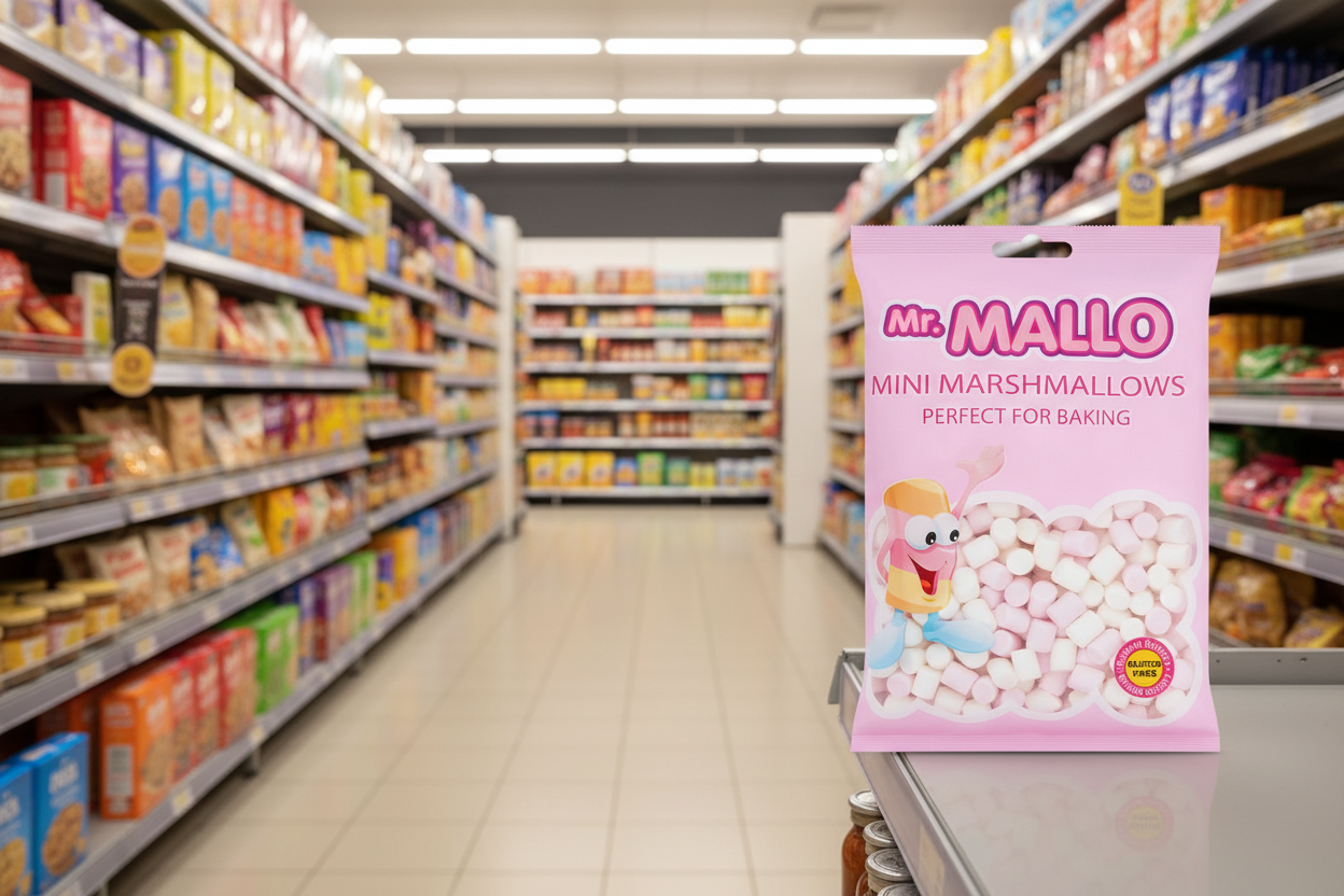 12 X Mr Mallo Pink & White Mini Marshmallows (12 Case) - 150G