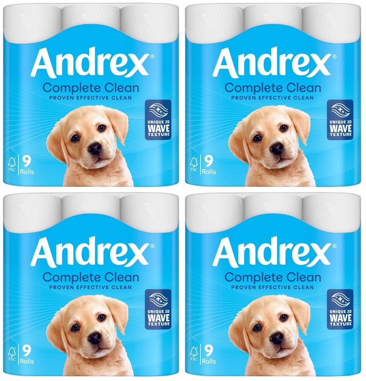 4 x Andrex Complete Clean 9 Rolls