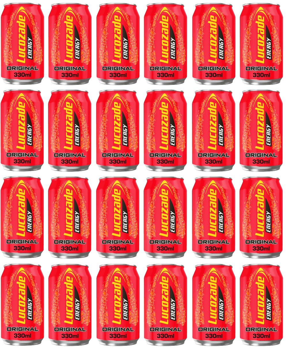 24 x Lucozade Energy Original Can 330Ml