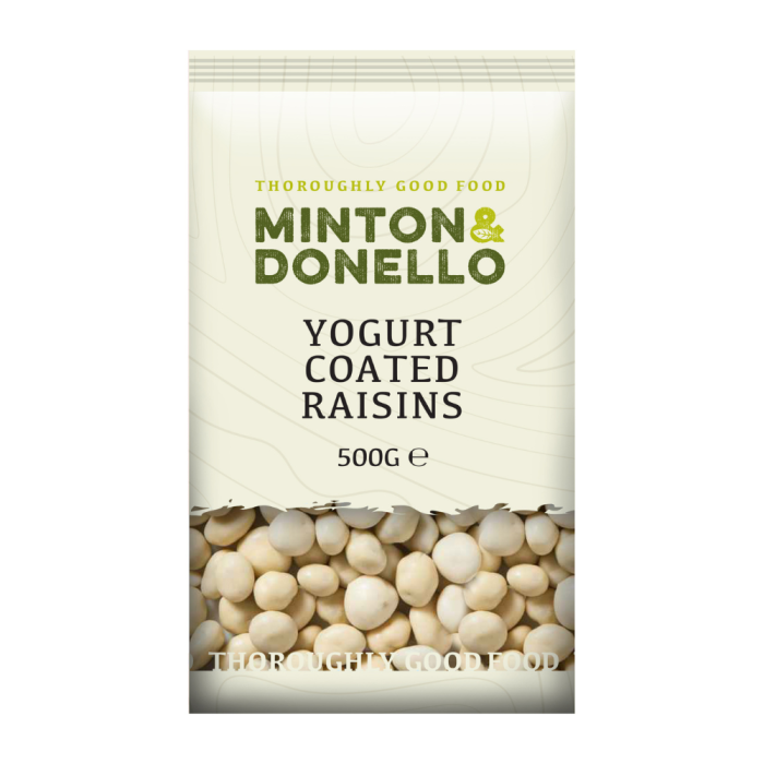 6 x Minton & Donello Yoghurt Coated Raisins - 500g