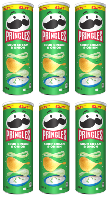 6 x Pringles Sour Cream & Onion - 165GM