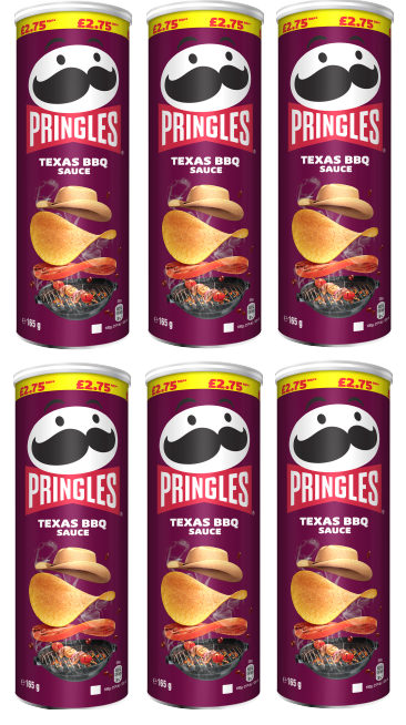 6 x Pringles Texas Bbq - 165GM