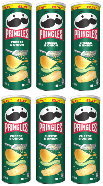 6 x Pringles Cheese & Onion - 165GM