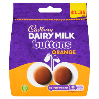 10 X Cadbury Orange Buttons 95GM