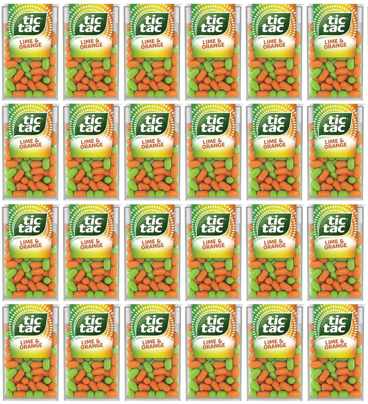 24 X Tic Tac Lime Orange T100