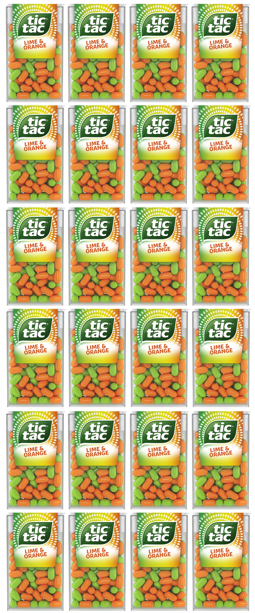 24 X Tic Tac Lime Orange T100