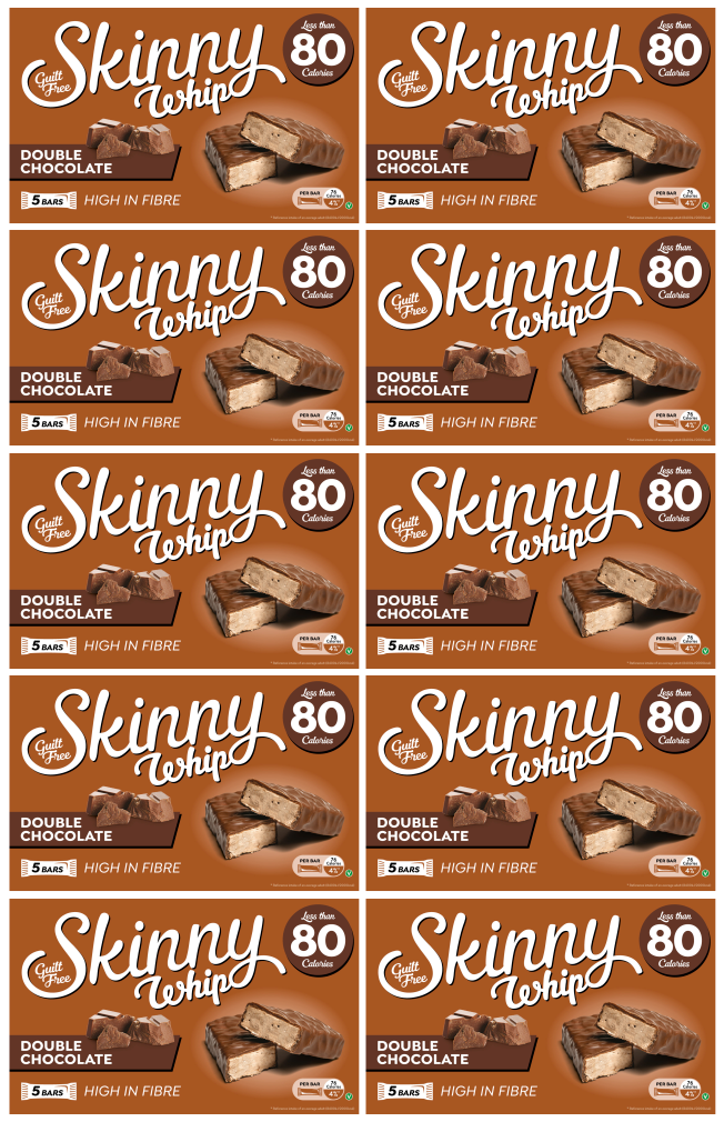 10 x Skinny Whip Double Chocolate 5X25Gm