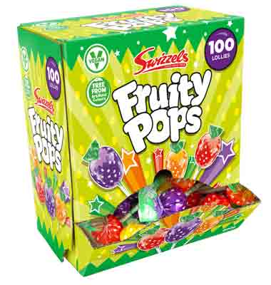 100 X Swizzels Fruity Pops Dispenser Box
