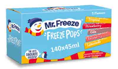 140 x Mr Freeze Classic Ice Pops - 45Mls