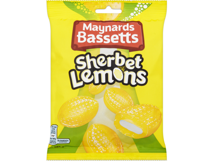 12 x Maynards Sherbet Lemon Bag - 192g