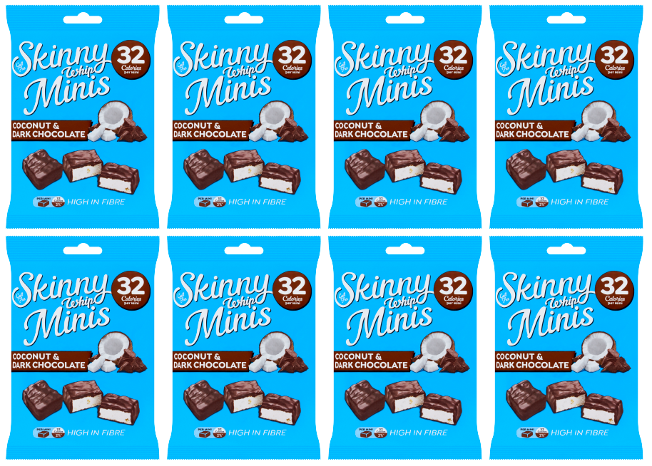 8 x Skinny Whip Minis Coconut & Dark Chocolate - 88G