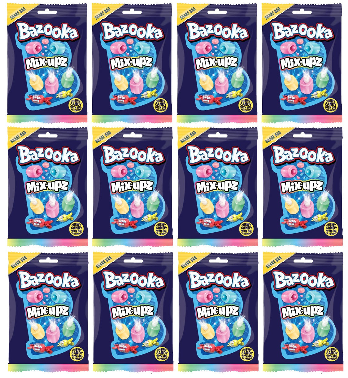 12 x Bazooka Mix-Upz Share Bag - 140G