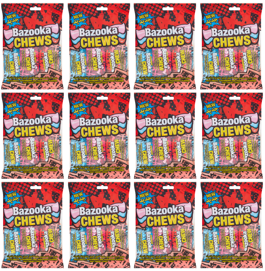 12 x Bazooka Mini Chew Sharebag - 120Gm