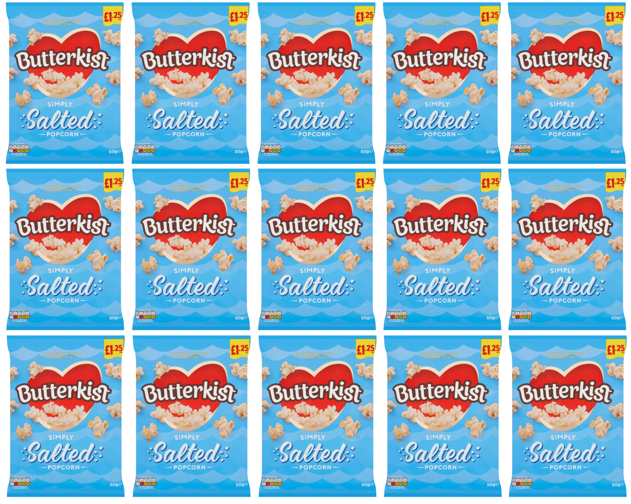 15 x Butterkist Salted Popcorn 50Gm