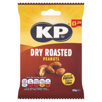 16 x Kp Dry Roasted Peanuts - 65GM