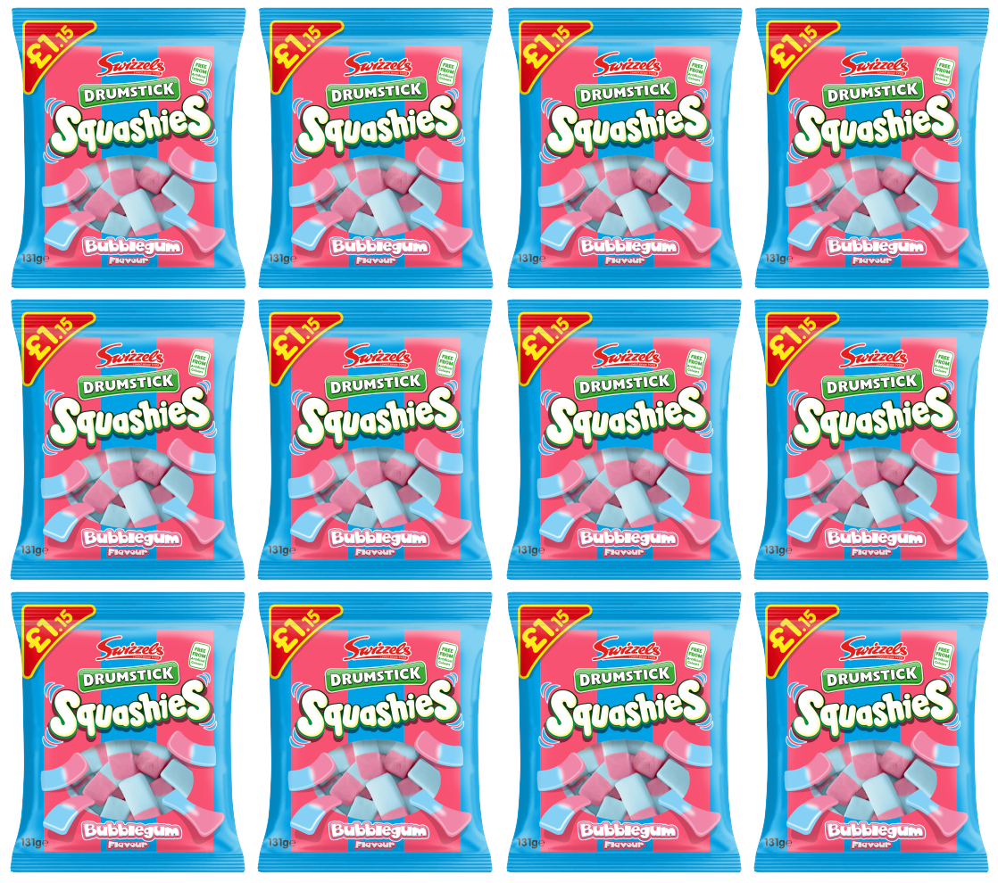 12 x Swizzels Squashies Bubblegum - 131Gm