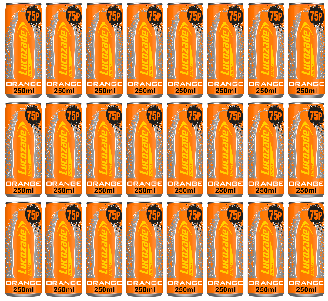 24 x Lucozade Energy Orange Can   - 250Ml