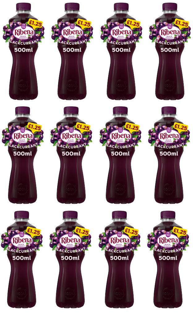 12 x Ribena Blackcurrant - 500Ml