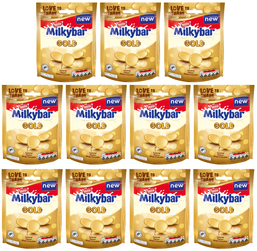 11 x Nestle Milkybar Giant Buttons Gold Pouch - 86Gm